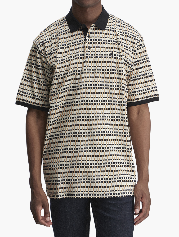 MyRunway | Shop Polo Brown Geometric Printed Short Sleeve Double